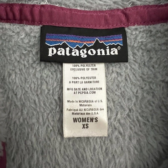 Patagonia Women Gray Pink Retool Hoody Snap T Fleece Jacket Pullover 25436 XS - Picture 4 of 9